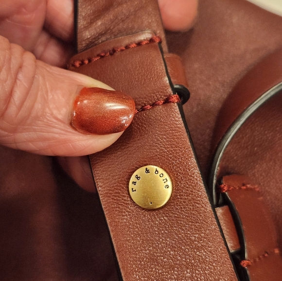 Rag & Bone Stylish Brown Leather One Strap Backpack Bag - Picture 16 of 16